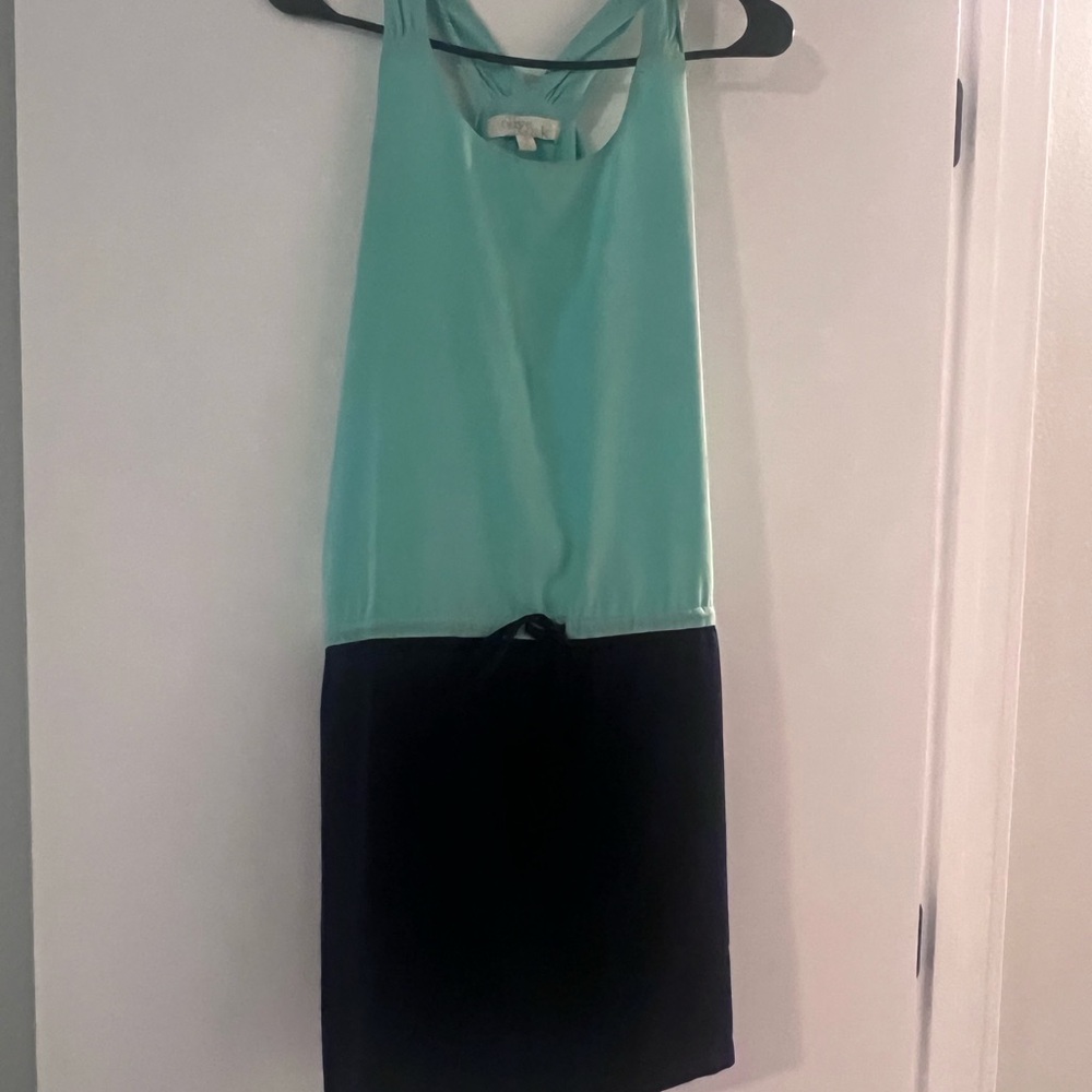 Elegant Mint and Navy Dress